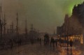 Gourock Near The Clyde Shipping Docks city scenes John Atkinson Grimshaw cityscapes
